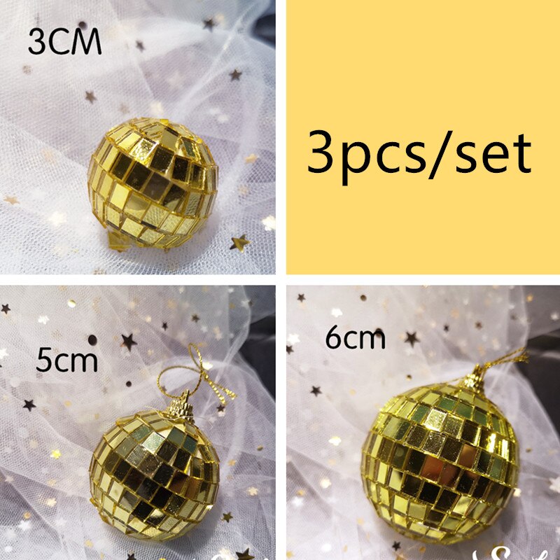 Panda bamboo Cake Topper Happy Birthday Turtle leaf Clay Decoration for Children's Boy Girl Party Supplies Baking Lovely: 3 Gold Disco Balls