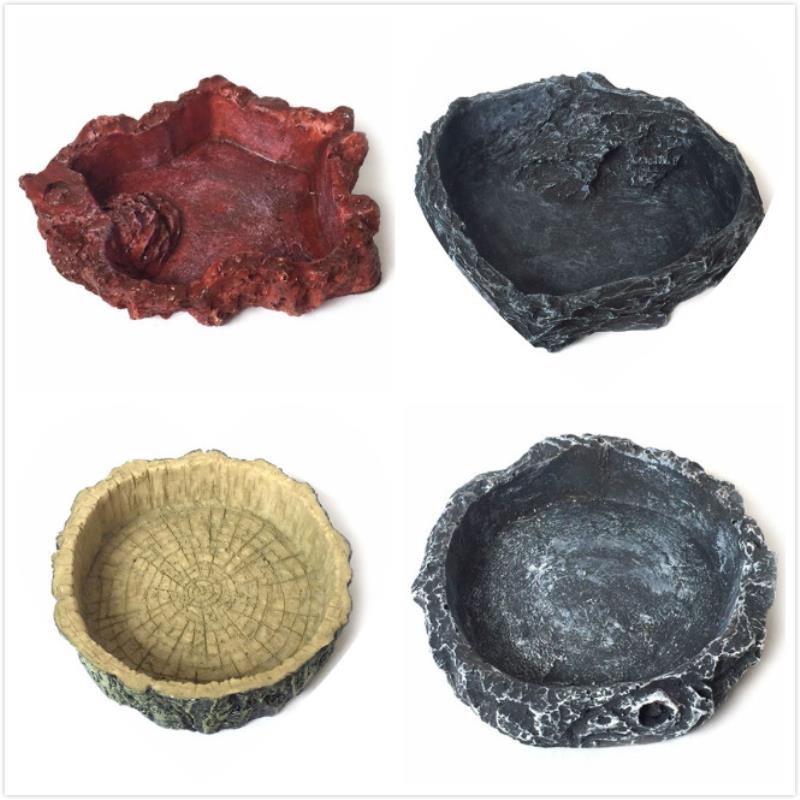 1Pc Reptile Food Water Dish Bowl Feeder Tortoise Lizard Turtle Amphibian Feeding Pot
