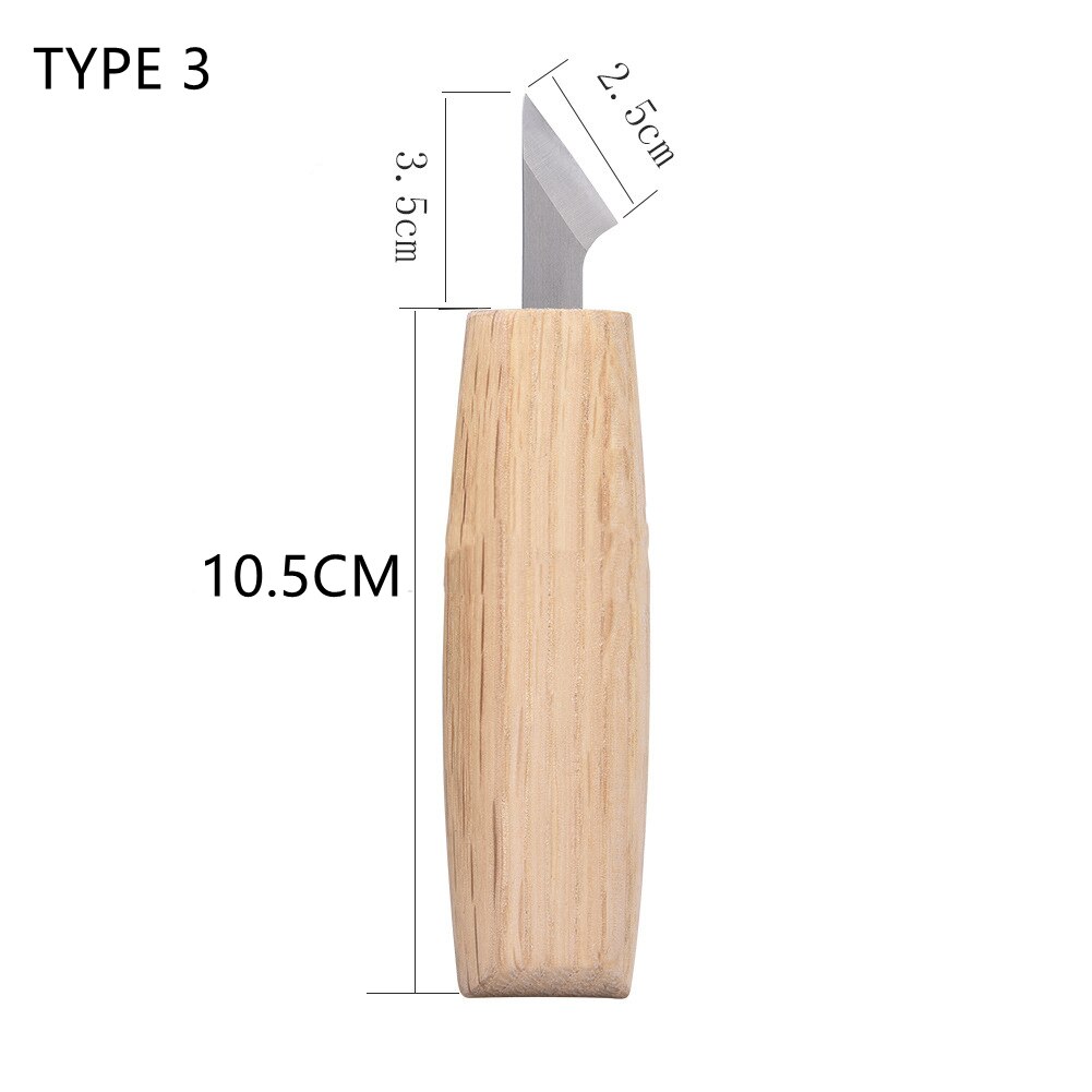 1PCS Chisel Woodworking Cutter Hand Tool Set Wood Carving Knife DIY Peeling Woodcarving Spoon Carving Cutter Stainless Steel: Bull Point Chisel