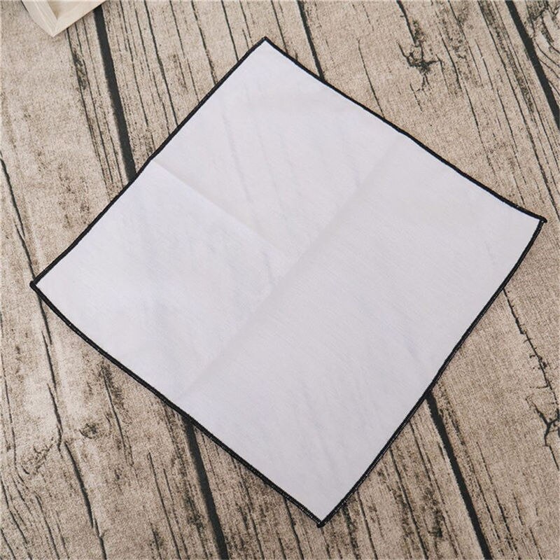 Vallitsevat nenäliinat tasku puuvilla valkoiset nenäliinat häihin rento yksivärinen tasku neliömäinen pyyhe 23*23cm hanky: Musta