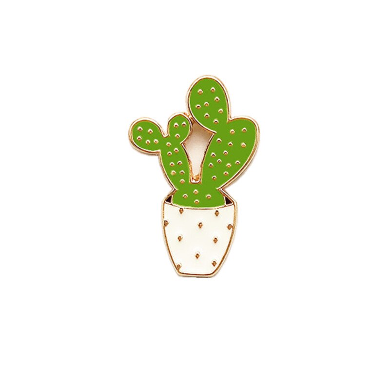 1 PCS Flower Pots of Cactus Brooch Badge Plants Metal Pin Badge Icons for Backpack Clothes Badges: 6