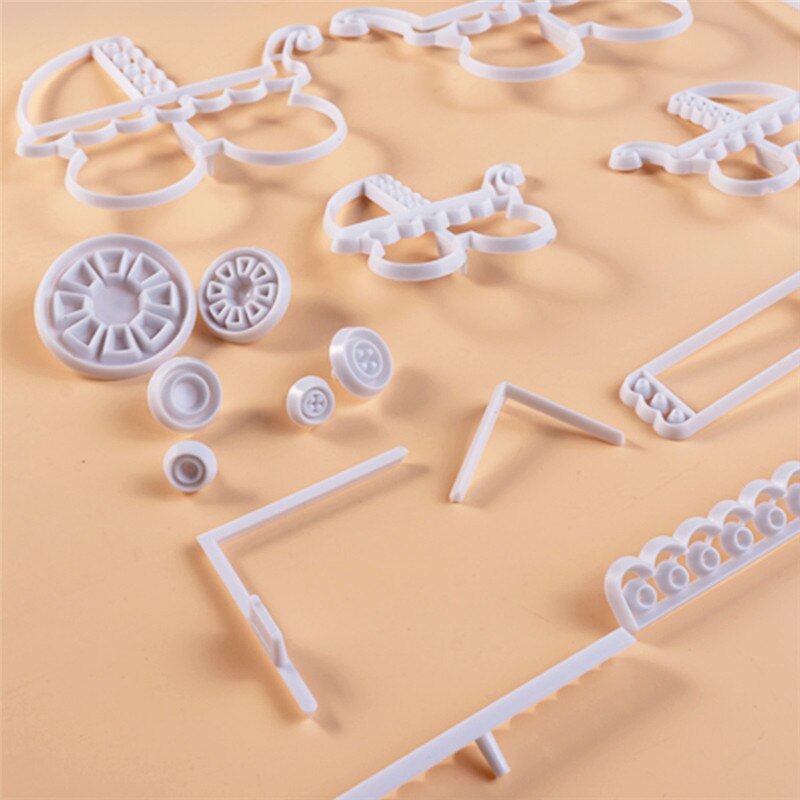 Neue Kunststoff Kinderwagen Keks Schneider Cookie Cutter einstellen Baby Geburtstag Dusche Kuchen bilden Küche Backen Gebäck Werkzeuge