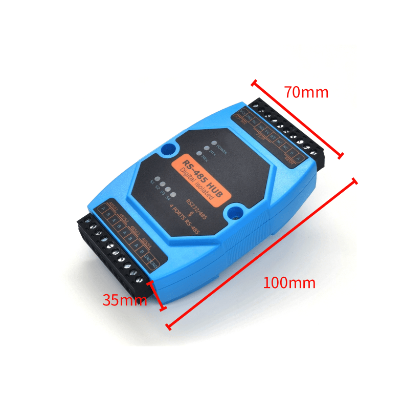 RS485/RS232 to 4-channel RS485 Converter Industrial Hub Relay Extend Communication Distance