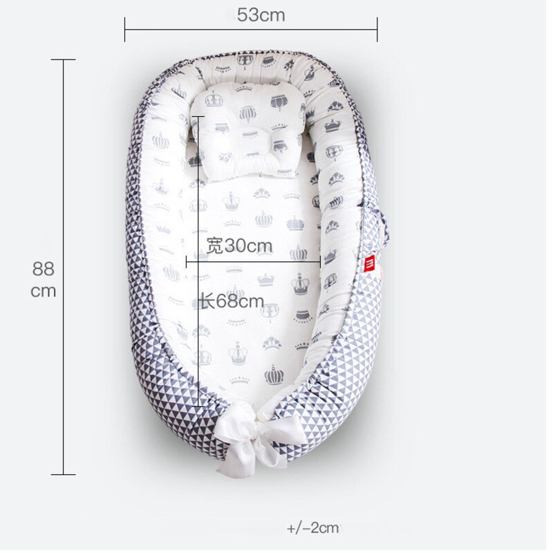 Portable Baby Bed Nest Newborn Crib for Boys Girls Pillow Cushion Travel Bed Infant Cradle Cot Sleeping Bed