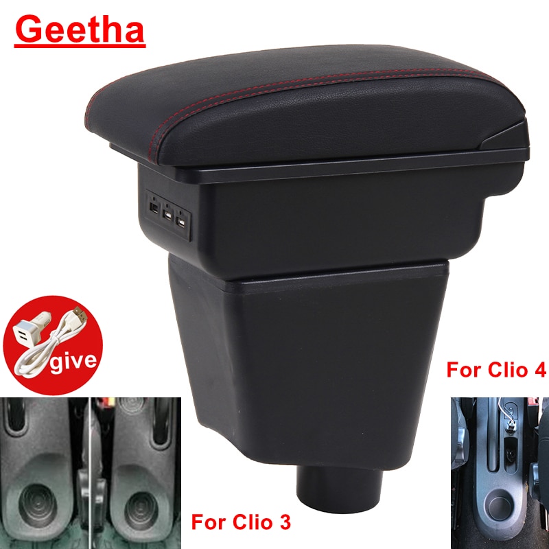 Voor Renault Clio 4 Voor Renault Clio 3 Iii Iv Armsteun Doos Auto Accessoires Opslag Bekerhouder Asbak Usb Interface intrekbare