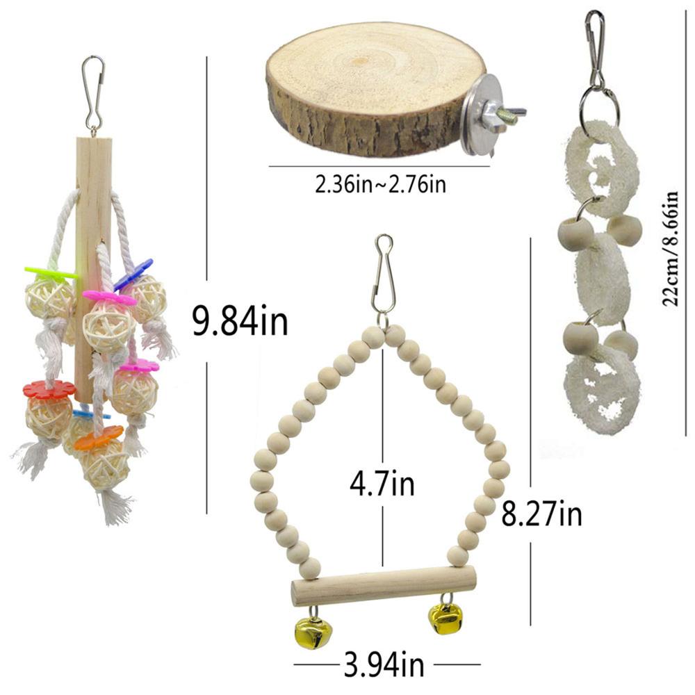 Wood color parrot toy bird toy set environmental protection