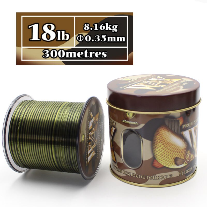 300M Karper Vislijn Super-Stoere Monofilament Belangrijkste Lijn Karper Nylon Draad Vislijn Voor Reel Karper Feeder visgerei: 0.35mm - 18lb
