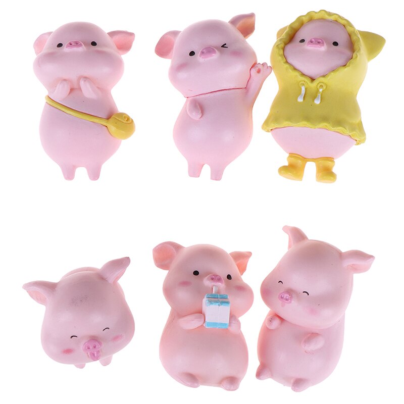 Hars Ambachtelijke Mini Leuk Varken Beeldje Dier Model Mos Micro Landschap Home Decor Miniatuur Fairy Tuin Decoratie Accessoires