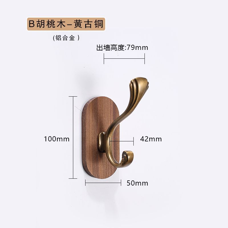 Chinese Kledinghanger Muur Hangende Wandjas En Hoedenrek Muur Massief Houten Haak Zonder Boren: Army Green