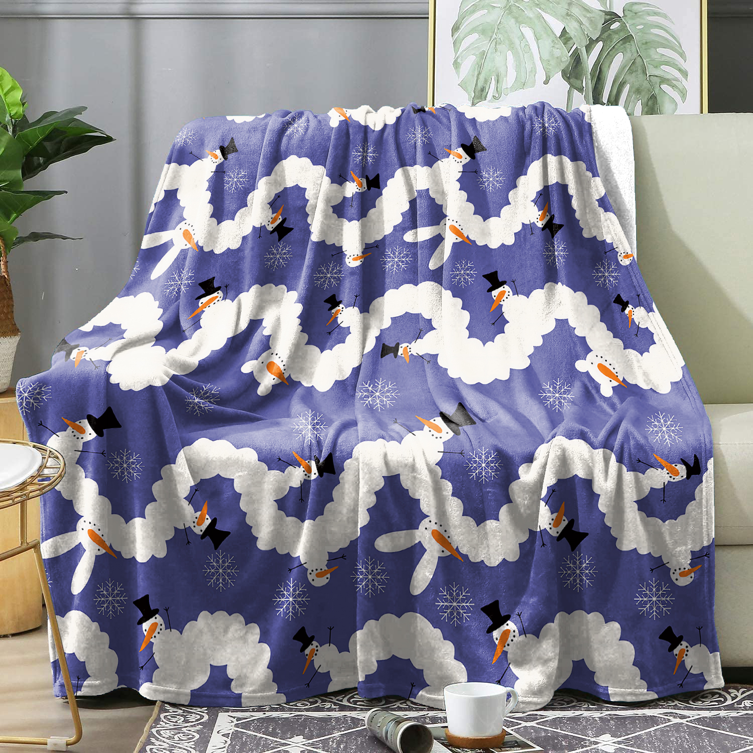 Couverture à motif d'épissage de Noël pour lit et chat, jeté de glouton , couverture décorative pour la maison, de , hiver