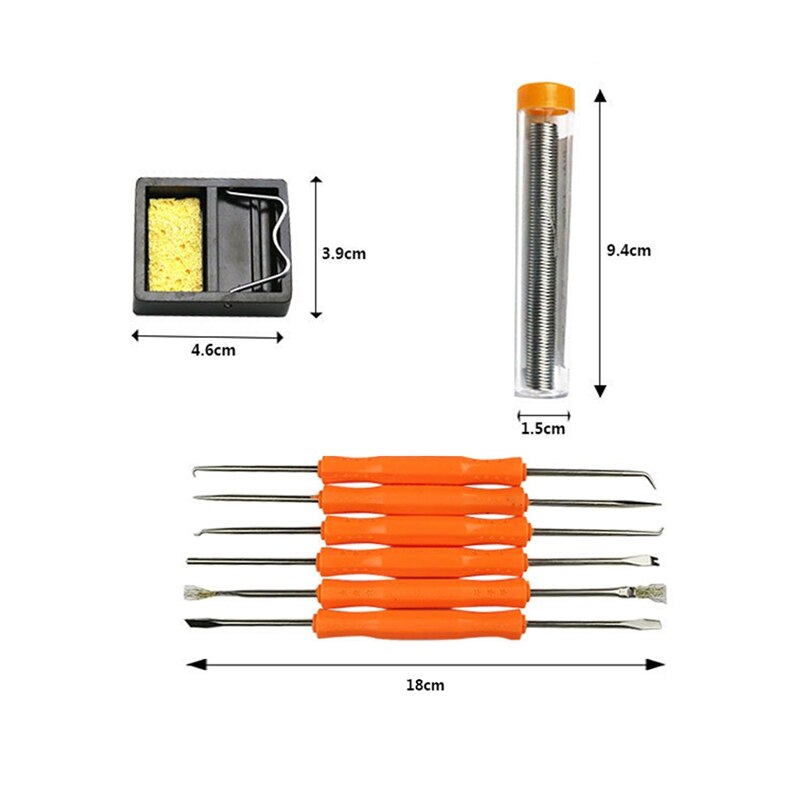 20Pcs Elektrische Soldeerbout Lassen Tool Kit 110V 60W Controle Lassen Station Tip Case