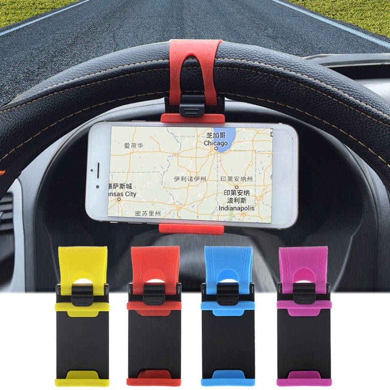 Universal Car Steering Wheel Stand Bike Clip Mount Holder Cell Phones GPS Bracket Multipurpose Mobile Phone Holder