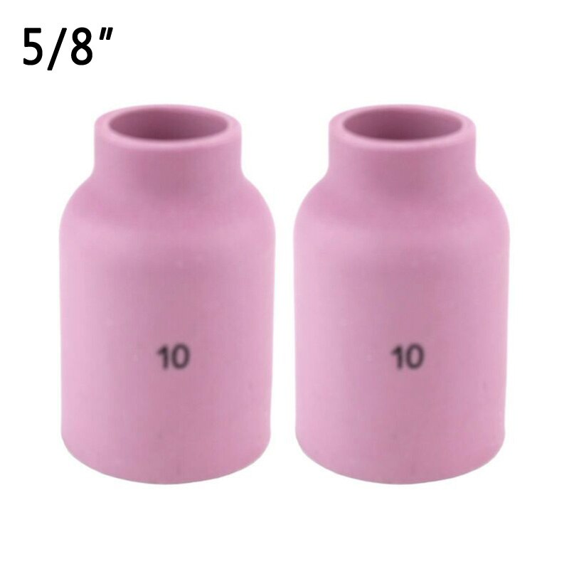 2pcs/5pcs 9-26 Air Gas Lens Welding TIG Torch Alumina Nozzle Cup Consumable Tools Set Kit: 2pcs 10 5 8