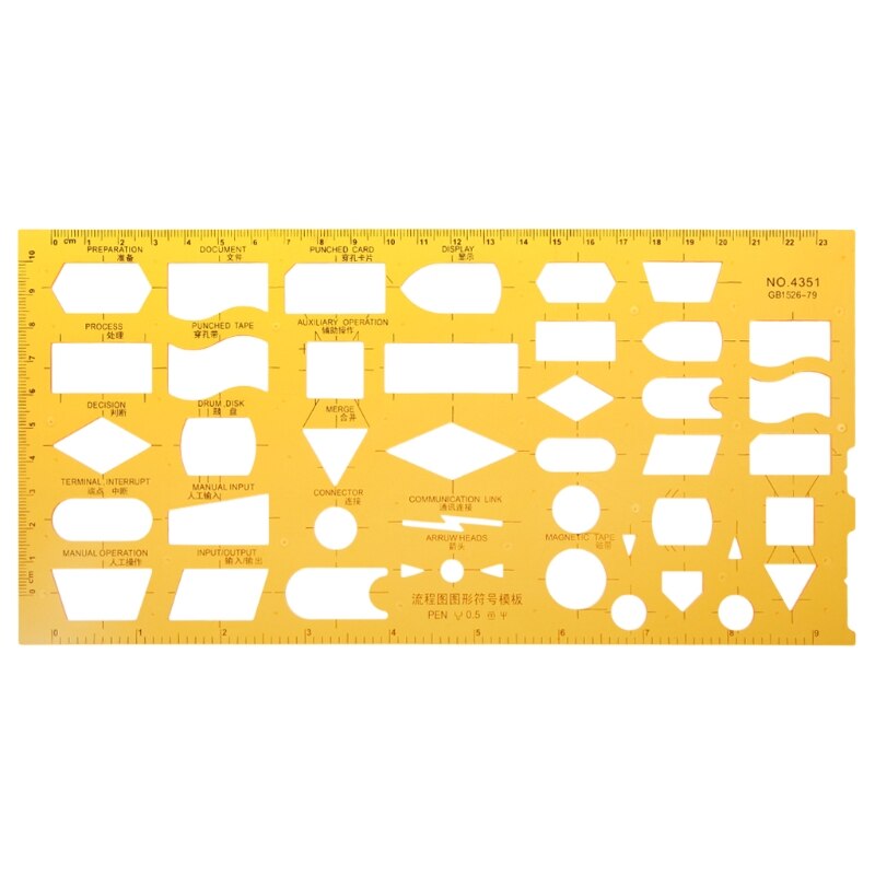Architectural Template Ruler Drawings Stencil Measuring Tool Supply: 5AC1100499