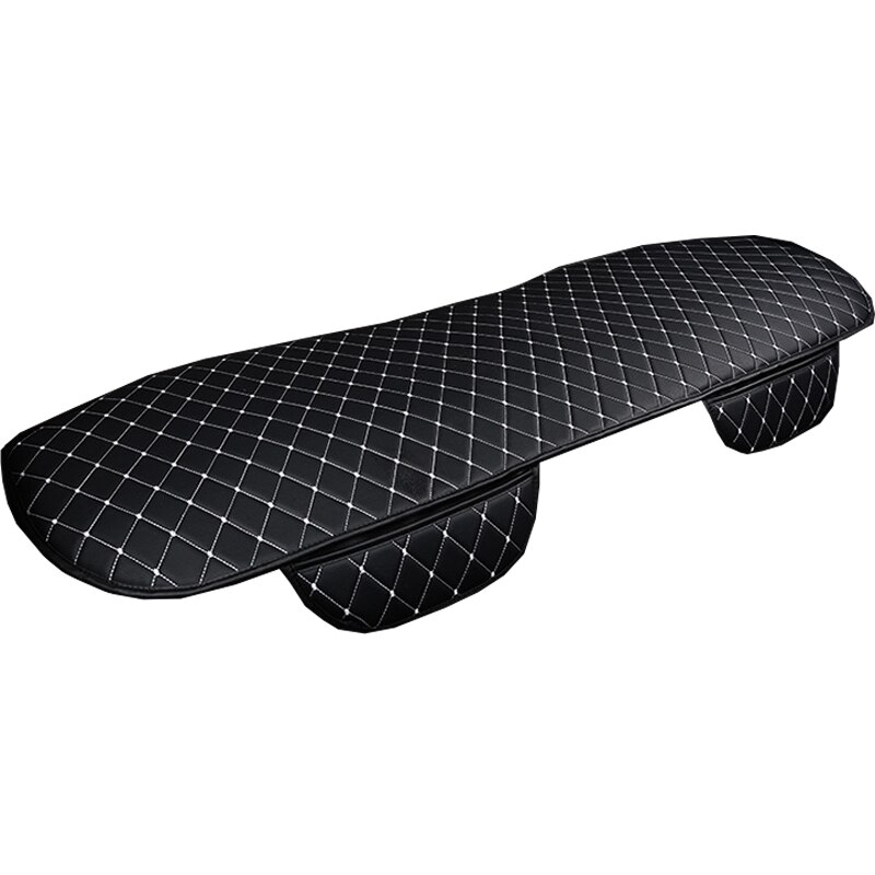 Bilsetetrekk pu skinn biler universal auto interiør trekk setepute fire sesong beskytte sett matte oppbevaring bil varer: Svart hvit linje 1pc