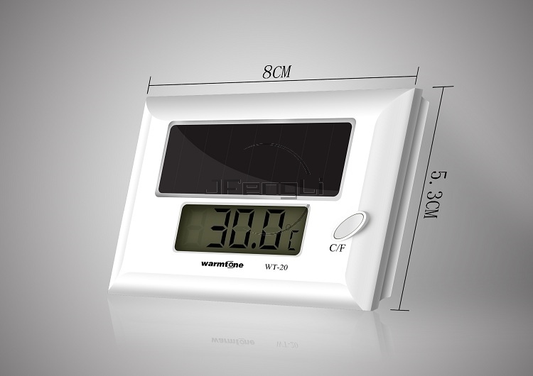 WT-20 Light-energy Thermometer Solar Power Supply Aquarium LCD Display Electronic Temperature Measure Outside Cylinder Fish Tank