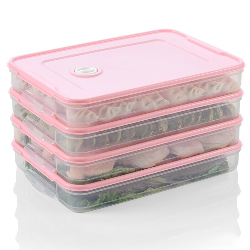 Flat Plastic Box for Kitchen Refrigerator Organization Transparent Food Storage Container for Kitchen Fridge Freezer Holder Box
