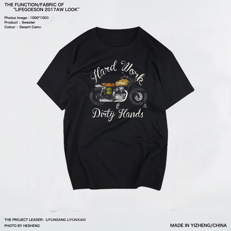 IRON JIA'S Summer Motorcycle Shirts for Men Crew Neck Funny Moto Biker Breathable Shirts &amp; Tops Absorb Sweat Moto Short Sleeve: XXXL 190