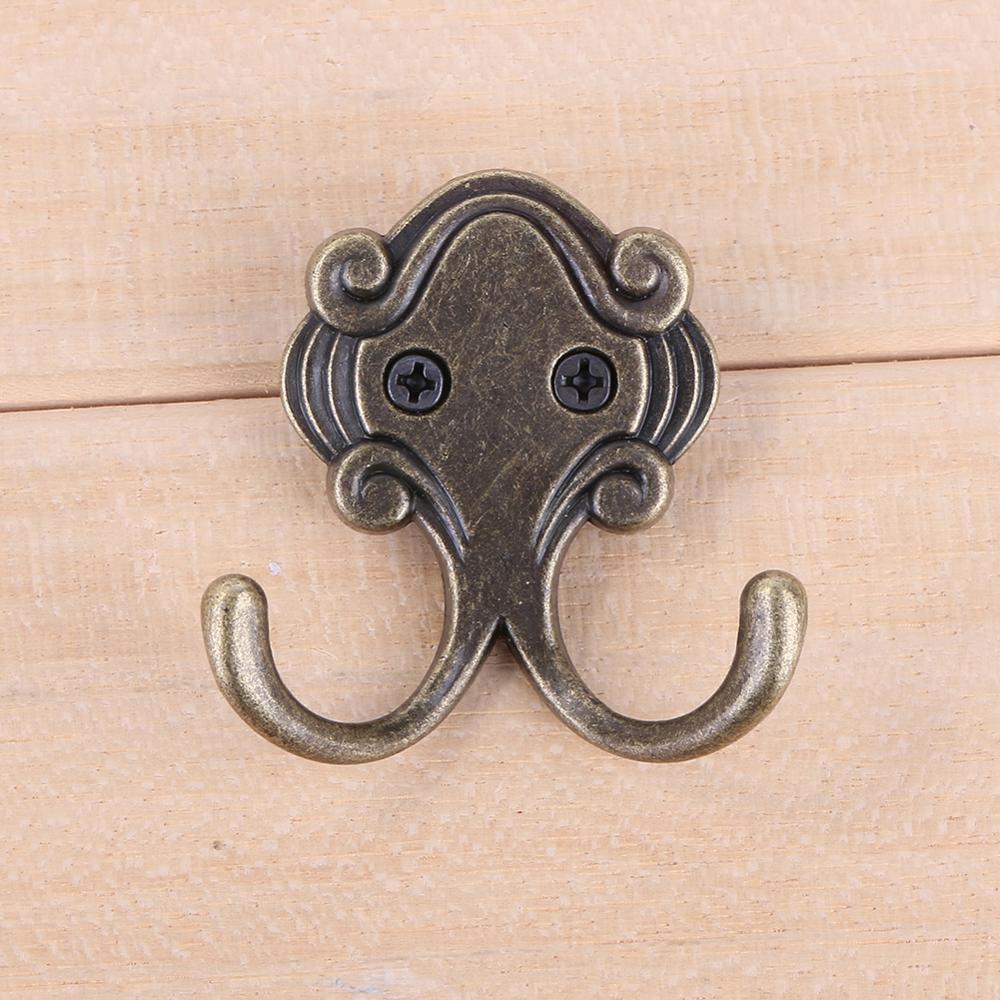 Ganchos antiguos Vintage de puerta de aleación de Zinc para ropa abrigo sombrero bolso colgador de toallas Gancho Doble Retro para pared de baño