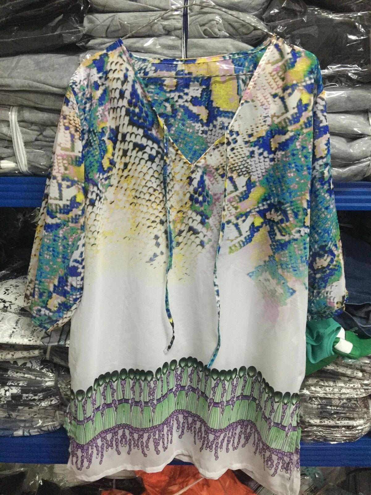 Pareo Sjaal Vrouwen Strand Sarongs Beach Cover Up Zomer Chiffon Sjaals Geometrische Plus Size Handdoek: Blauw