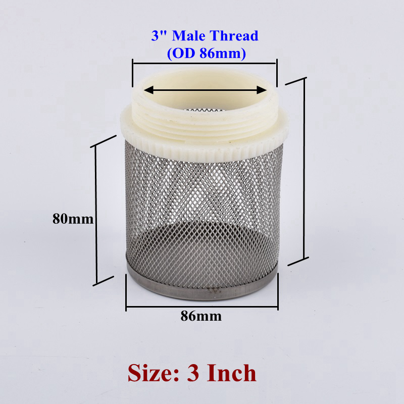 1/2"-4" 304 Stainless Steel Filter Screen Aquarium Fish Tank Water Pump Inlet Filter Agricultural Water Saving Irrigation Filter: black / 1/2''