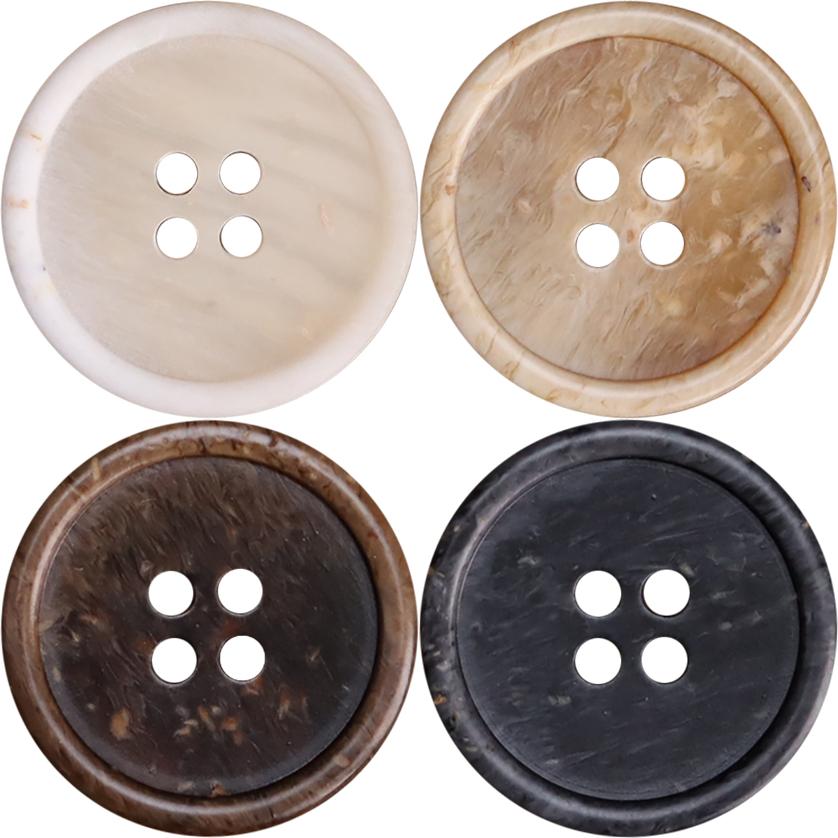 Wood Immitation Polyester Buttons For Casual Clothing Series Sweater Uniform Pants Classic White Suit Coat Button For Knit