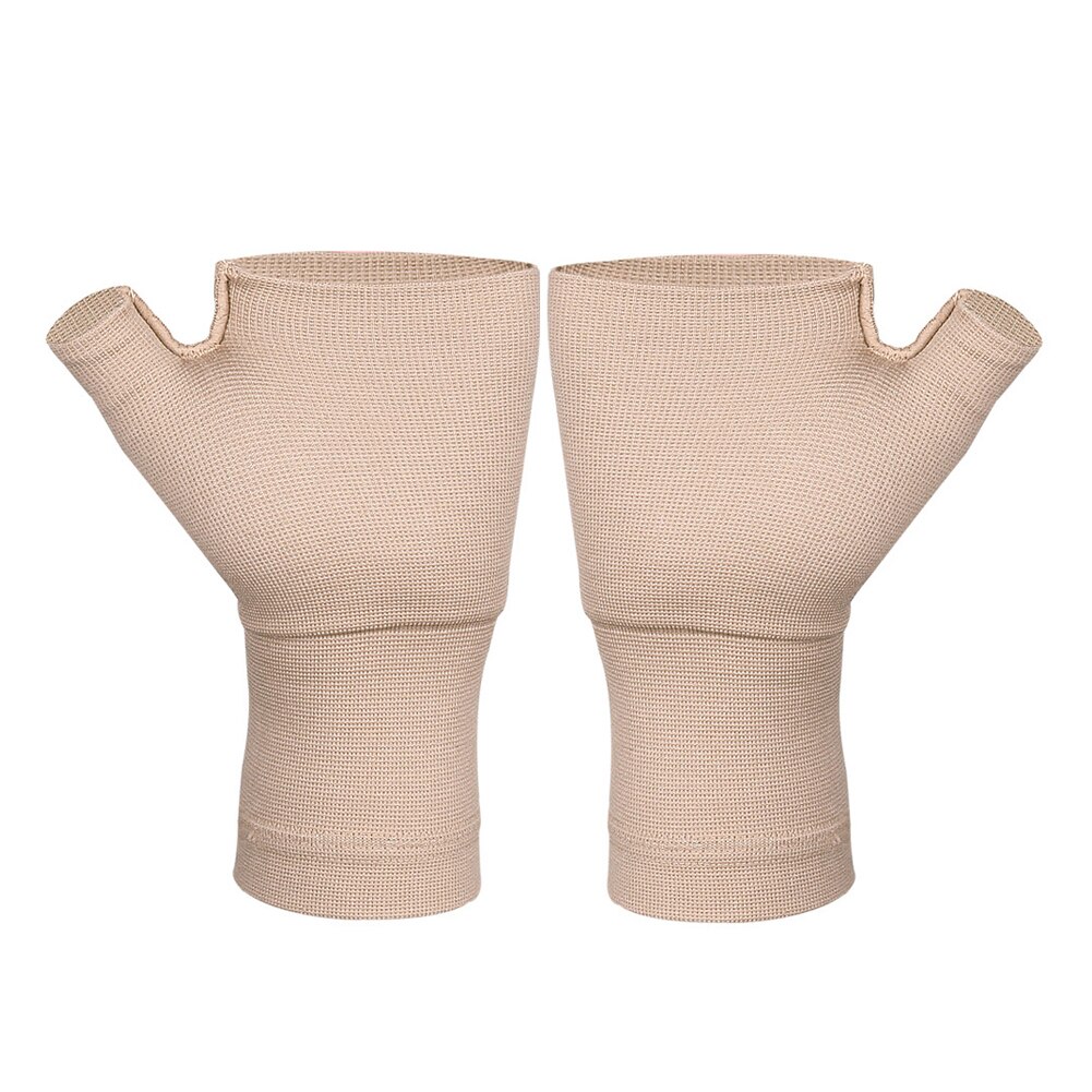 Compression Wrist Thumb Band Belt Carpal Tunnel Hands Wrist Support Brace Strap Sleeve Tenosynovitis Arthritis Gloves: Beige / XL