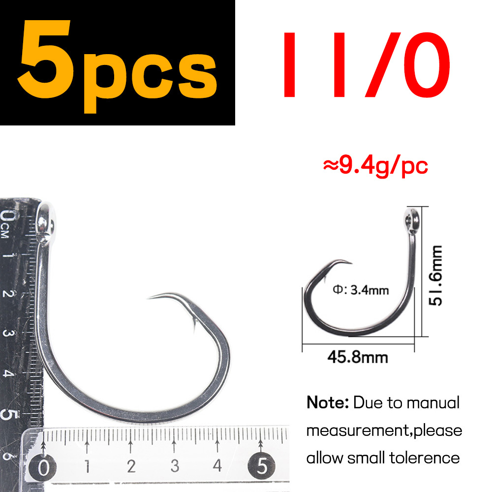 Elllv-anzuelo circular de acero inoxidable para pesca en agua salada, anzuelo de cebo de juego grande para pesca de curricán, atún, tiburón, 6/0 - 18/0: Morado