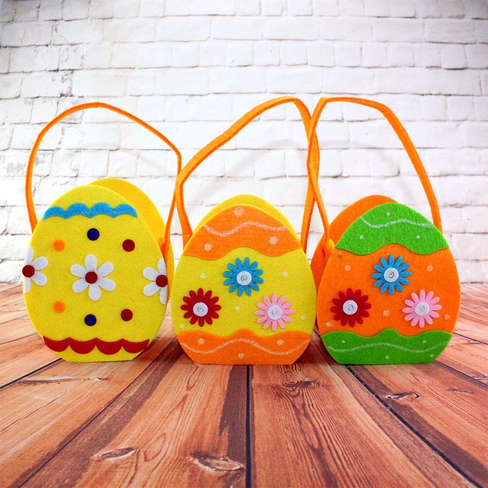 1Pc Easter Themed Candy Bags Decorative Lovely Eagg Candy Pouch Goodie Bags Basket Wrap Storage for Festival