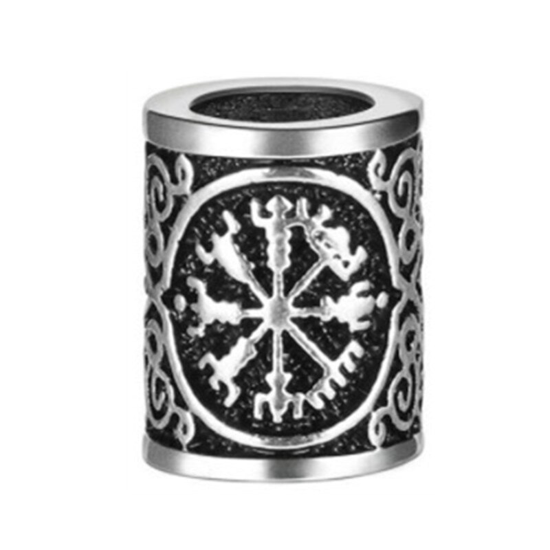 1-5 stücke Wikinger Rune Haar Bart für Haar flechten Schmuck, Der Haar Bart Handwerk Schmuck DIY Große See perle Zubehör: 1pc   Nein.3