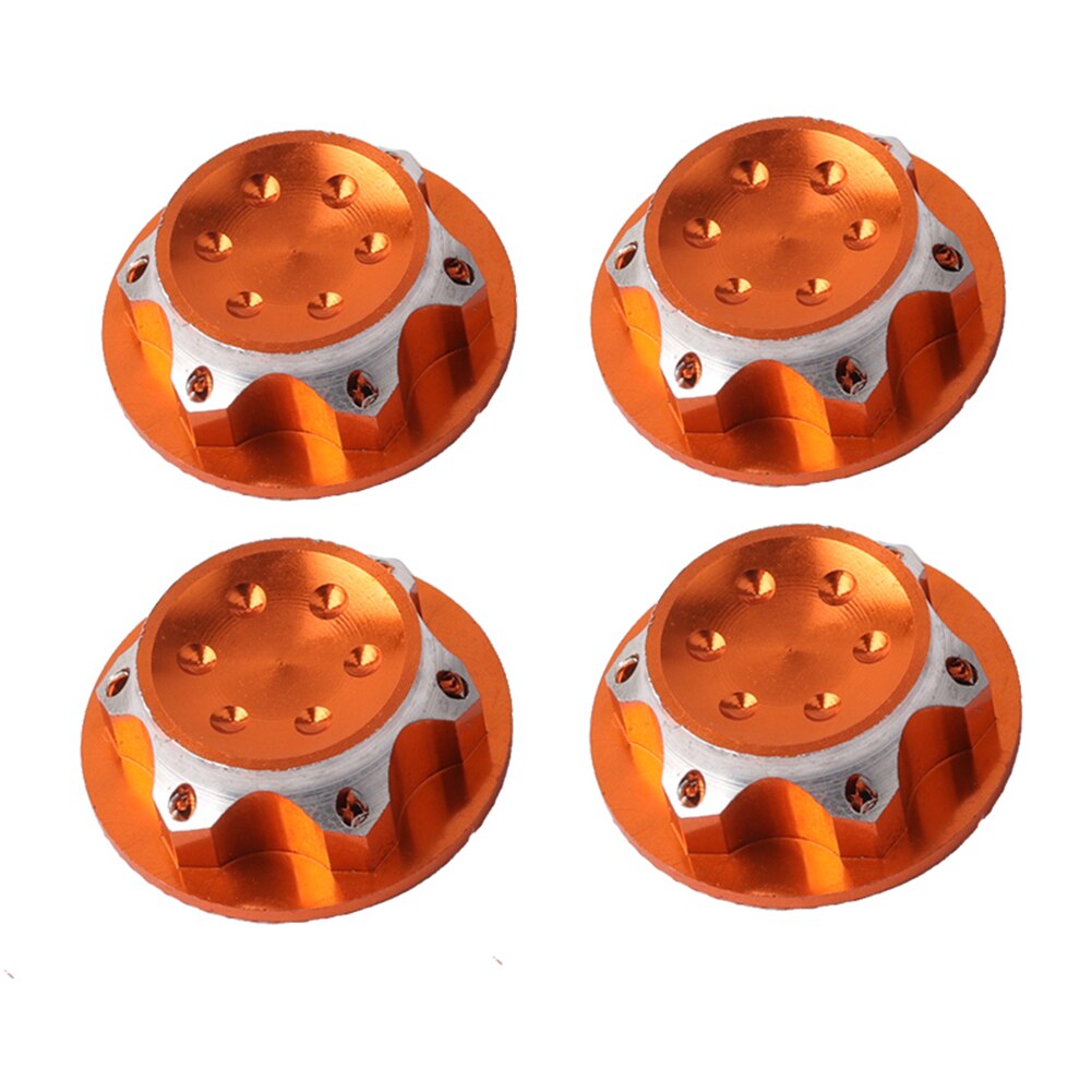 4pc/lot Aluminium Wheel Hub Cover Antidust Cover 17mm HEX Nut For RC 1:8 Model Car Anti-skid Wheel Cover Toy Part Supplies: Gold