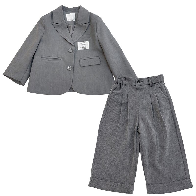 Chaqueta informal de colores pastel para niño, conjuntos de ropa para niño pequeño, trajes para niño pequeño, trajes bonitos para niño, trajes para niño 2022: Gris / 140