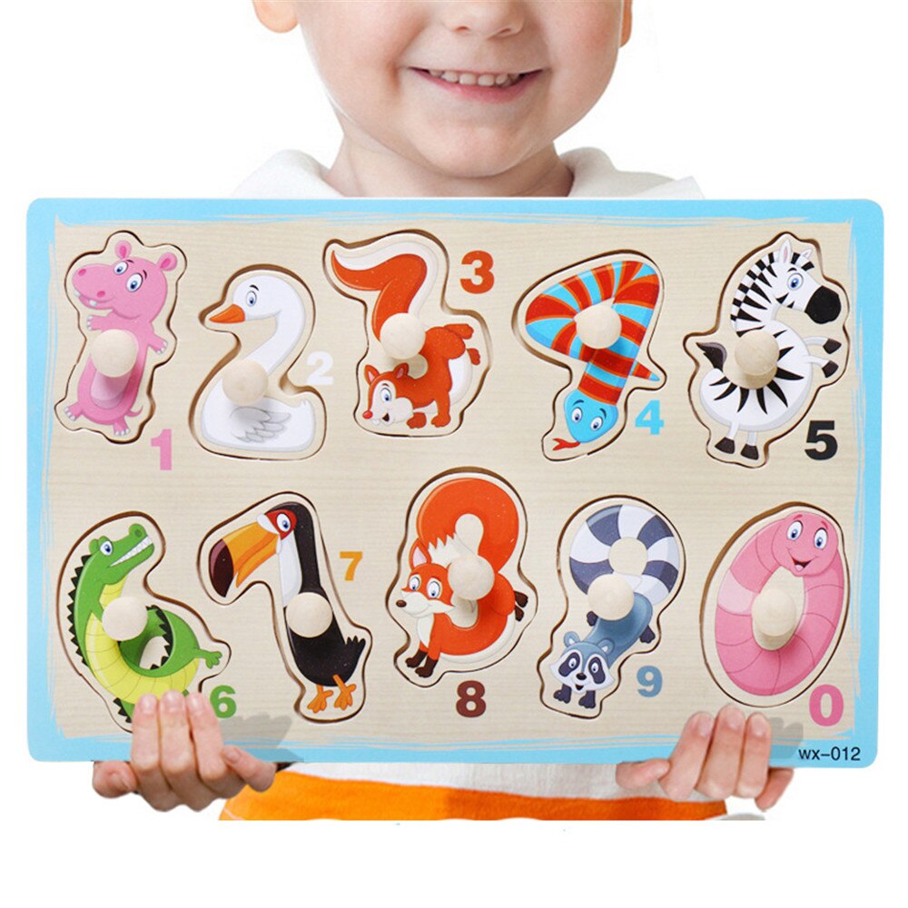 Brain Game Puzzles Toys Kids Educational Wooden Toy Animals Numbers Learning Puzzle Jigsaw Board Wood Baby Funny Toys