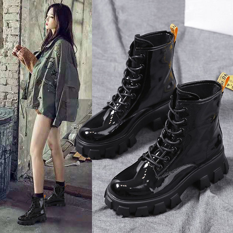 Botines mujer estilo británico botas cortas rebeldes primavera y otoño botas individuales transpirables sección fina Zapatillas