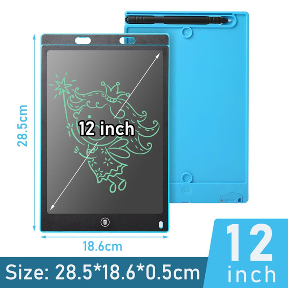 "4.4'' 8.5'' 12'' inch Writing Tablet Portable Drawing Graphics Handwriting Pad Smart LCD Electronic Notepad ultra-thin Board: 12inches blue