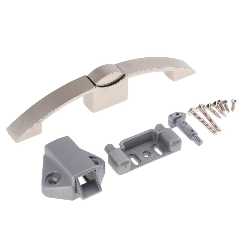 Door Cabinet RV Yacht Camper Caravan Push Button Pull Handle Lock Knob, Zinc Alloy, Easy to Install