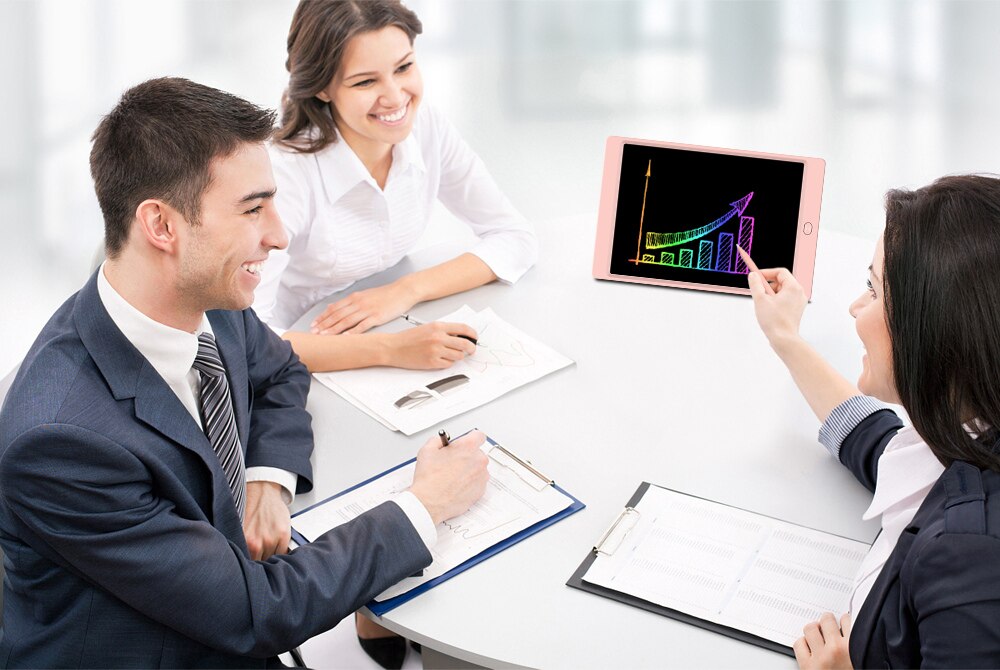 LCD Writing Tablet, 12 inch Colorful Screen, Electronic Business Drawing Doodle Board,Drawing Pad &amp; Memo Board with Holder Pink