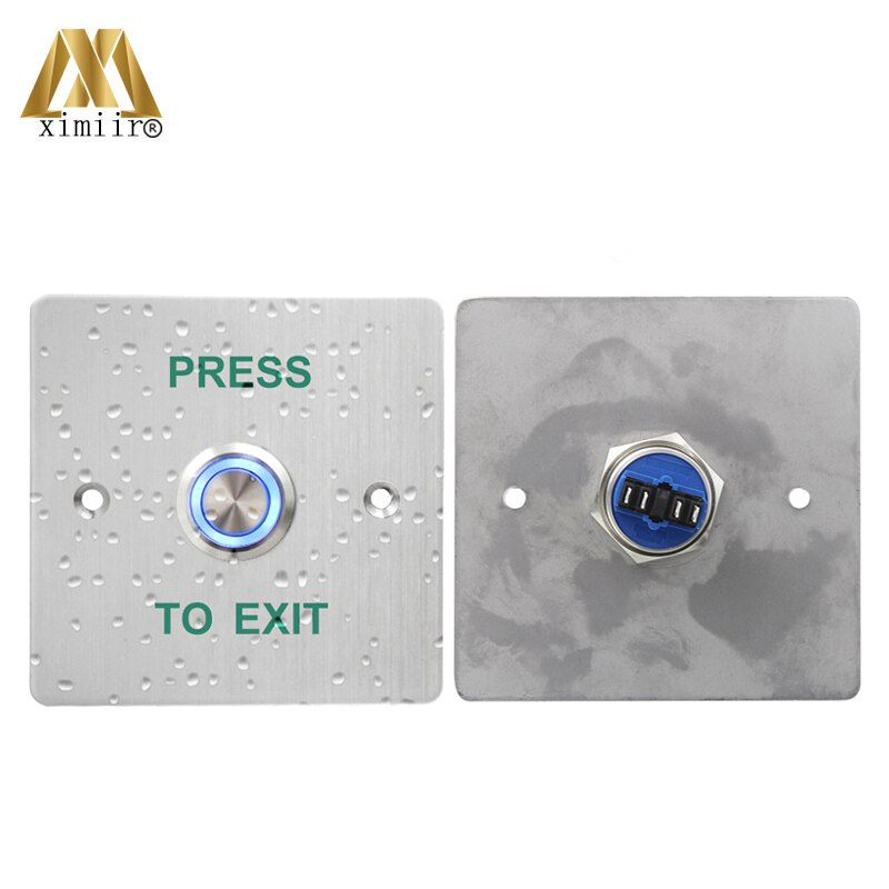 Stainless Steel IP68 Waterproof Door Release Button Access Control Push Button Access Control Exit Button Exit Switch Led Light