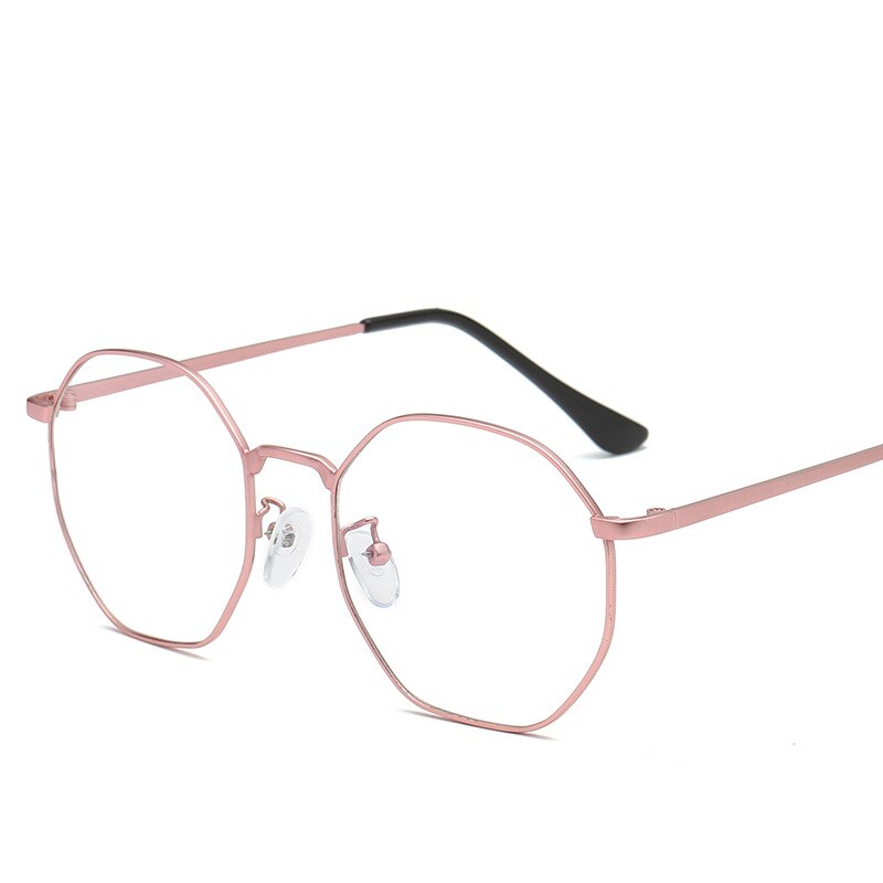 Polygon Blue Light Blocking Computer Glasses Retro Rimless Video Eyeglasses Reduce Eye Strain Anti Glare Clear Lens Men Women: 3