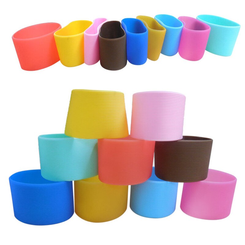 Enveloppe de tasse à café en Silicone, manchons de tasse en céramique, Recyclable, résistant à la chaleur, manchons de tasse d'eau, couvercle de tasse Plumyl