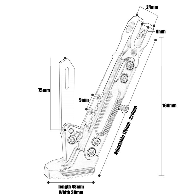 Pata de cabra ajustable para motocicleta eléctrica, soporte lateral para estacionamiento, para moto eléctrica
