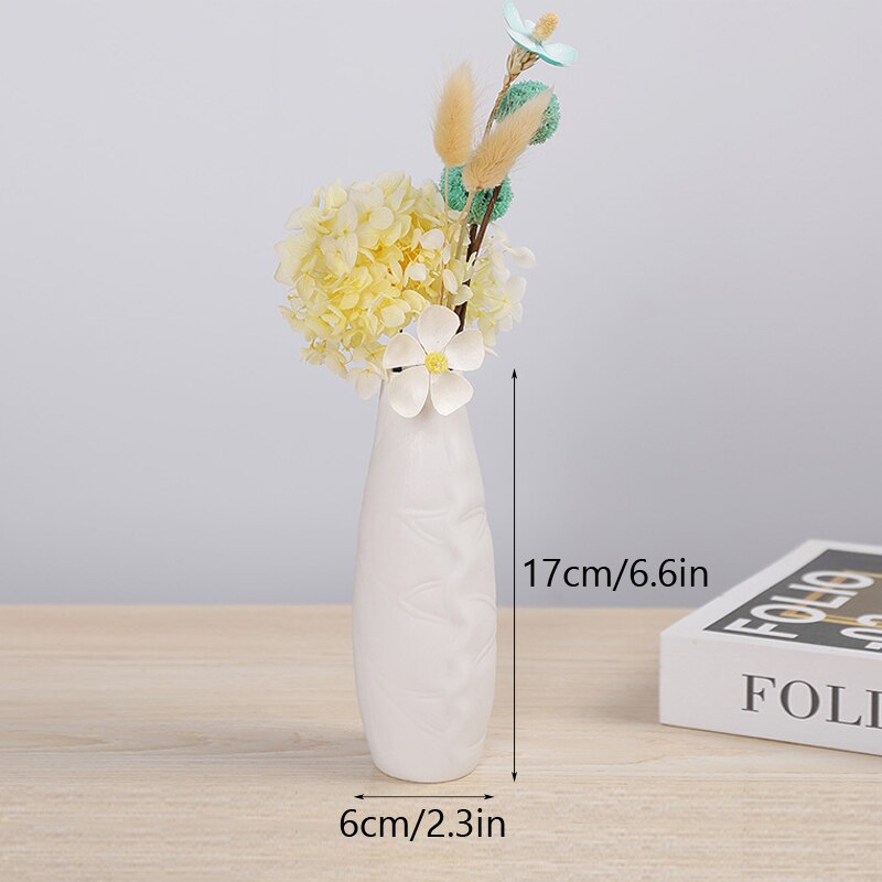 Vilead Keramik Weiß Vase nordisch Minimalismus Stil Kleine Elegante Vasen für Tisch Wohnzimmer Büro Balkon Ornamente für Hause: A
