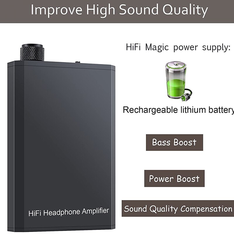 HiFi Kopfhörer Verstärker Tragbare Wiederaufladbare Lithium-Batterie mit 3,5 Mm Audio- Jack für MP3 Spieler IPods