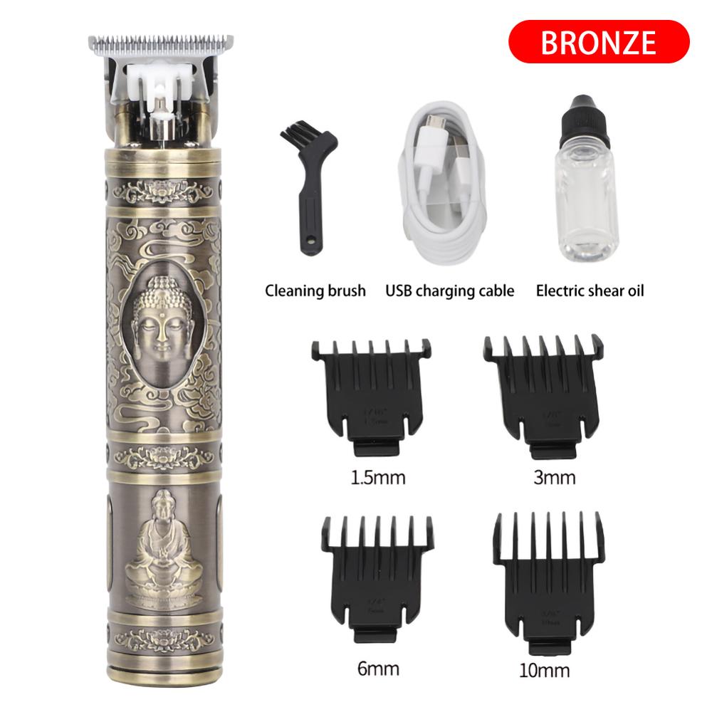 Elektrische oplaadbare draagbare elektrische tondeuse mini-tondeuse scheerapparaat tondeuse draadloze trimmer: Groen brons