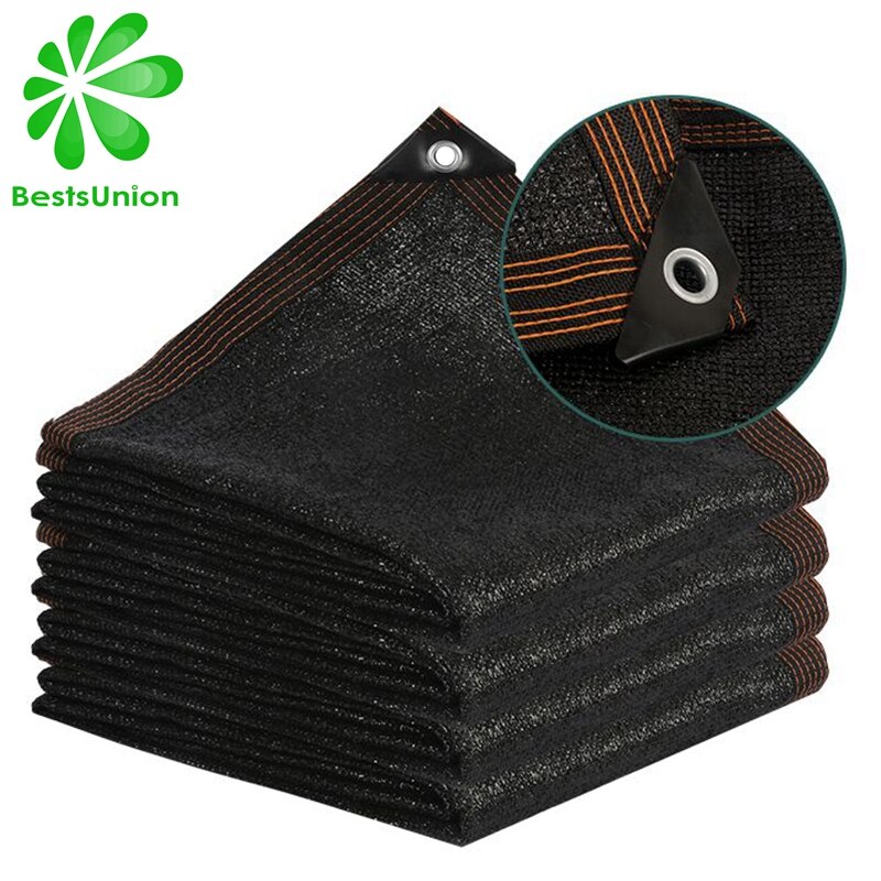 1M Wide Black Sun Shade Net 80% Shading Rate Balcony Roof Insulation Net Succulent Flowers Sunshade Sail Various Size