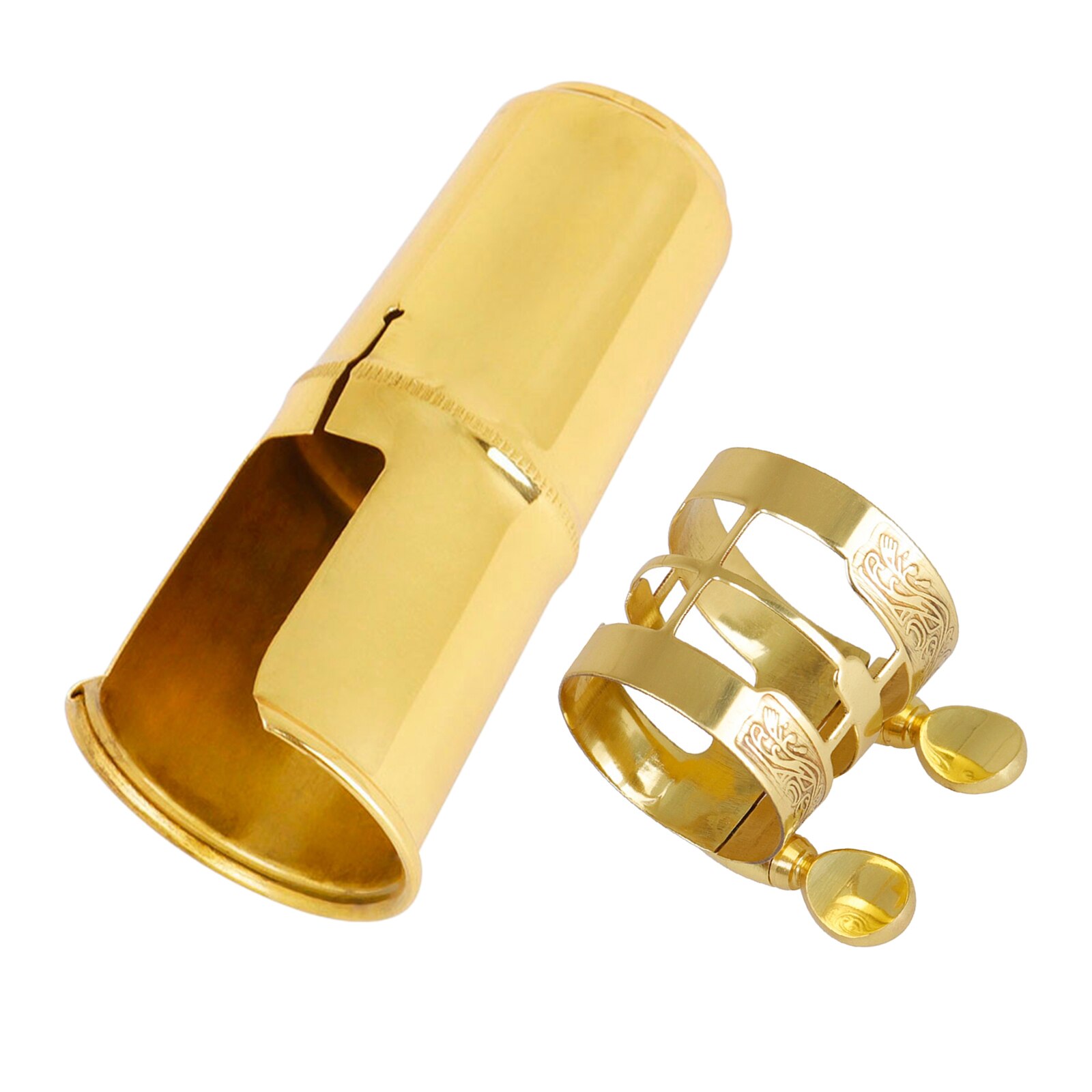 Solid Brass Alto Saxophone Mouthpiece Cap Cover Ligature Kit