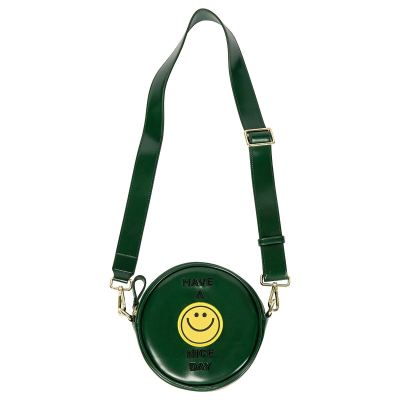Kiitos Life auténtico motivo bordado redondo de cuero cruzado bolsa de cintura para mujer TANTO: green