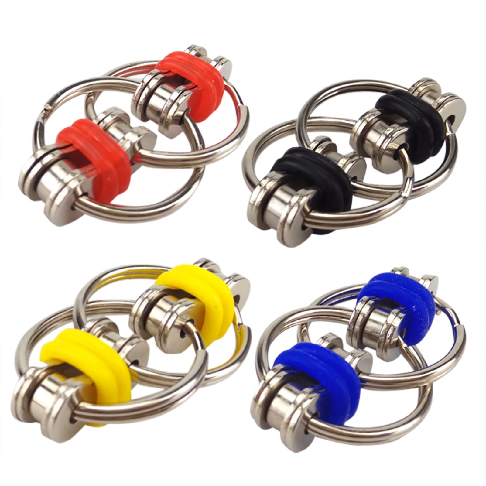 Cadena de la bici Fidget descompresión cadena ventilación cremallera cadena de bicicleta cadena llavero de Metal Fidget juguete de rodillo bicicleta cadena de la bici Fidget juguete | Juguete