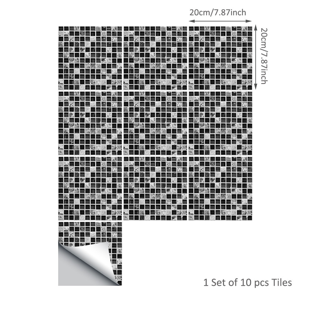 Selvklebende marokkanske fliser veggklistremerke pvc oljetett vanntett til hjemme stue soverom kjøkken dårlig 15*15cm/20*20cm: Farge 4 / 20 x 20cm
