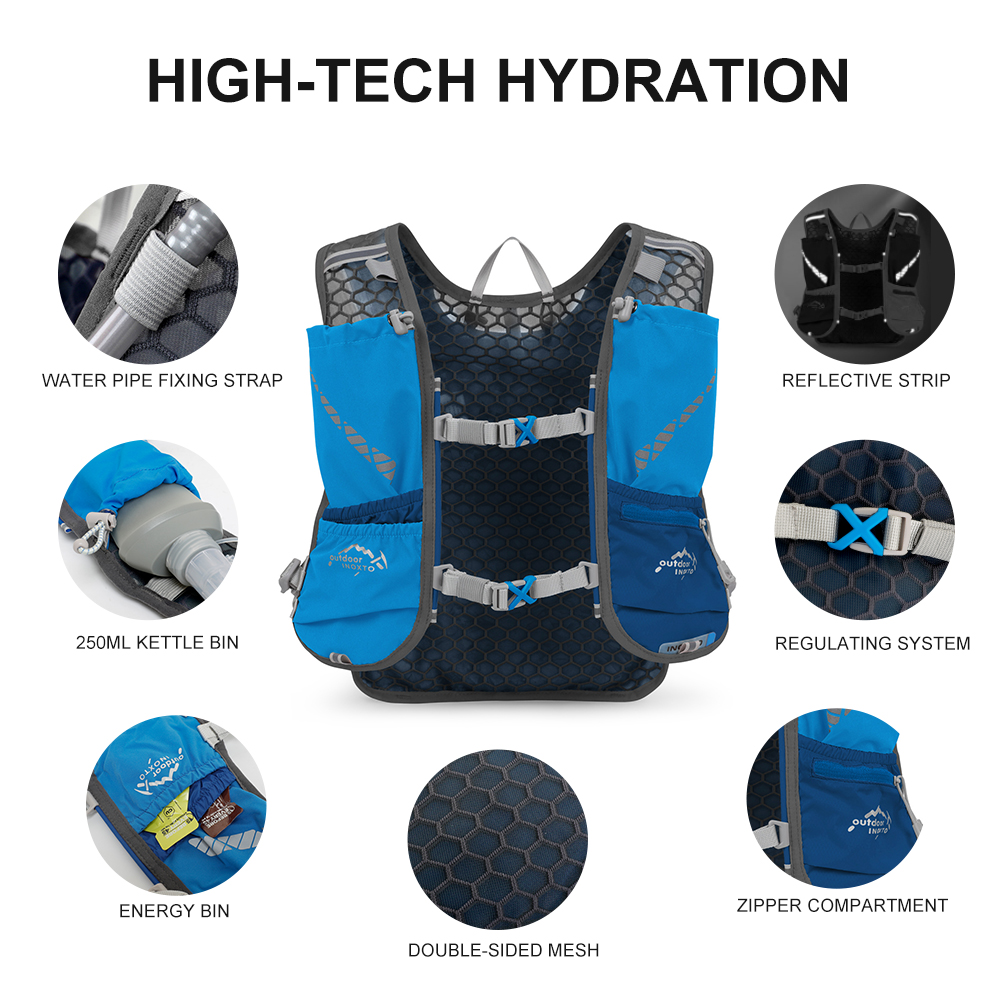 5l Lichtgewicht Hardloop Rugzak Hydratatie Vest Hardlooptas Geschikt Voor Fiets Marathon Wandelen Ultralichte En Draagbare Tas